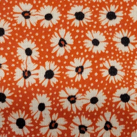 NWOT Zara Red Orange Daisy Print V-Neck Button Front Stretch Dress - M - Picture 5 of 8